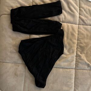 Black one-piece cut out